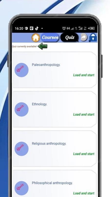 Anthropology course screenshot