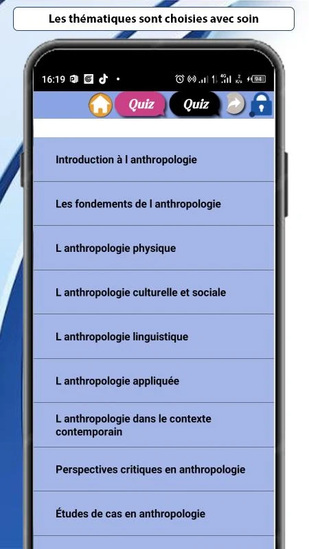Anthropology course screenshot