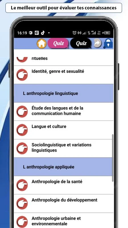 Anthropology course screenshot