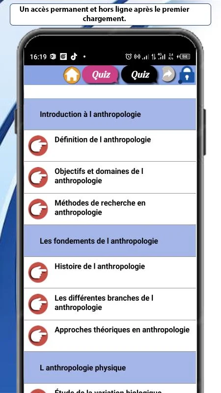 Anthropology course screenshot